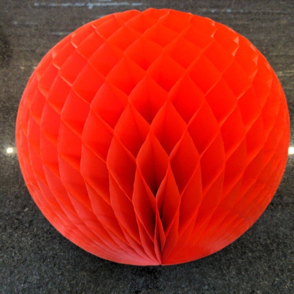 IKEA VISIONAR RED PAPER CIRCLE SPHERE PARTY HOME DECOR COLLAPSABLE REUSABLE